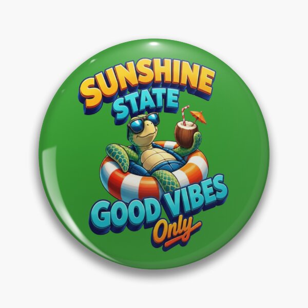 Item preview, Sunshine State Good Vibes Only Turtle Retro Summer Beach T-Shirt Design designed and sold by My-Hoodies.