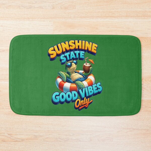 Item preview, Sunshine State Good Vibes Only Turtle Retro Summer Beach T-Shirt Design designed and sold by My-Hoodies.