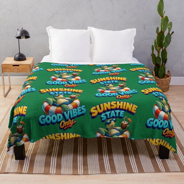 Item preview, Sunshine State Good Vibes Only Turtle Retro Summer Beach T-Shirt Design designed and sold by My-Hoodies.