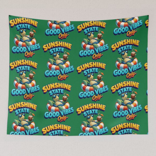 Item preview, Sunshine State Good Vibes Only Turtle Retro Summer Beach T-Shirt Design designed and sold by My-Hoodies.