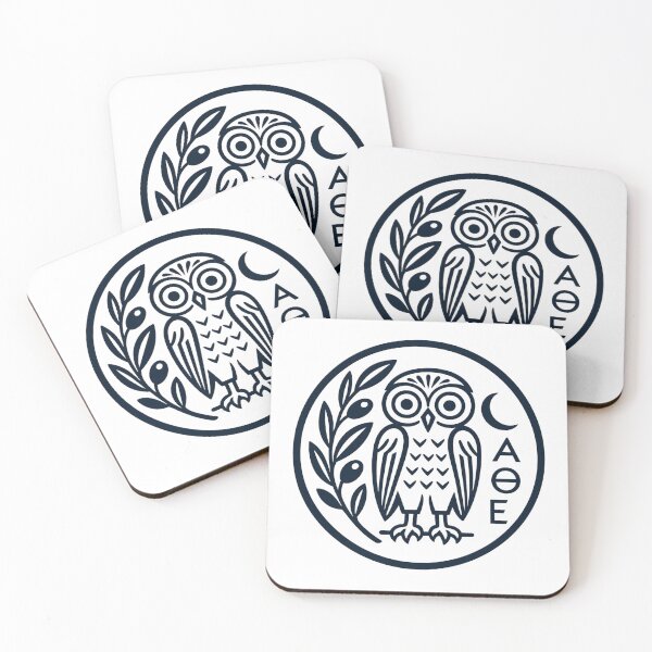 Item preview, Owl of Athena Minimalist Line Art Ancient Greek Tetradrachm Coin Mythology designed and sold by The Junto Shop.