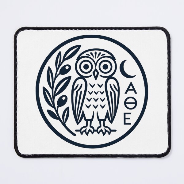 Item preview, Owl of Athena Minimalist Line Art Ancient Greek Tetradrachm Coin Mythology designed and sold by The Junto Shop.