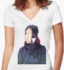 Uchiha Obito Women's Fitted V-Neck T-Shirt
