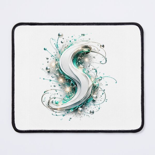Item preview, Aetherbrush Manga Glyphs The Mystic Silver Letter S designed and sold by BlissBlvdShop.
