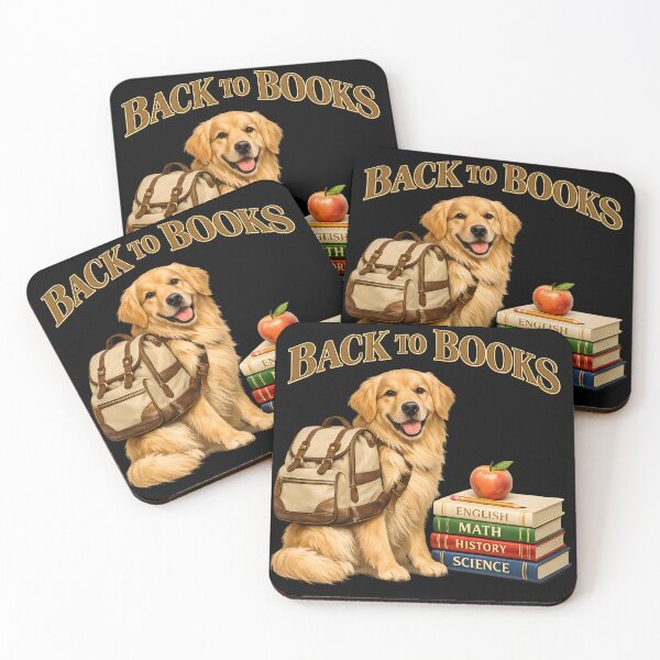 Item preview, Back to Books Golden Retriever – Back to School Dog Lover Design designed and sold by Sahil Randhawa.