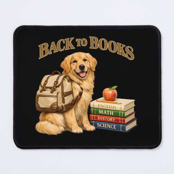Item preview, Back to Books Golden Retriever – Back to School Dog Lover Design designed and sold by Sahil Randhawa.