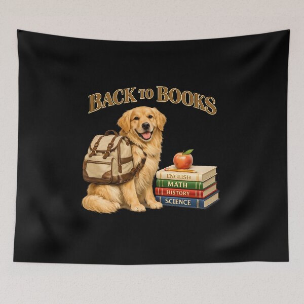 Item preview, Back to Books Golden Retriever – Back to School Dog Lover Design designed and sold by Sahil Randhawa.