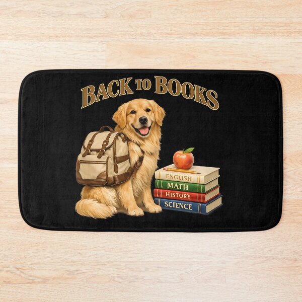 Item preview, Back to Books Golden Retriever – Back to School Dog Lover Design designed and sold by Sahil Randhawa.