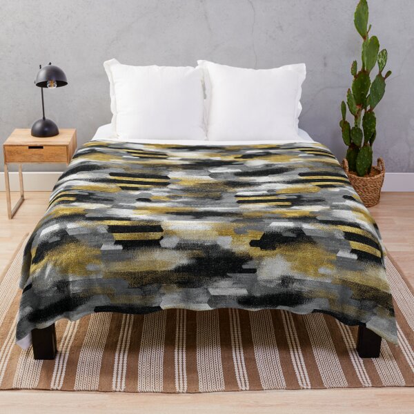 Item preview, Black and Gold Horizontal Brush Stroke Dress designed and sold by CollegeTown.