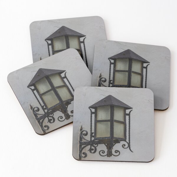 Item preview, Vintage Wrought-Iron Wall Lantern Mounted On Textured Plaster Exterior Ornate Outdoor Light Fixture designed and sold by Nmallia.