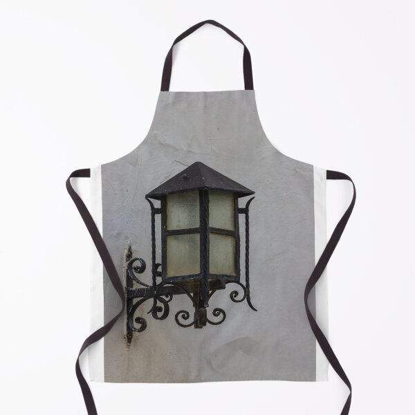 Item preview, Vintage Wrought-Iron Wall Lantern Mounted On Textured Plaster Exterior Ornate Outdoor Light Fixture designed and sold by Nmallia.