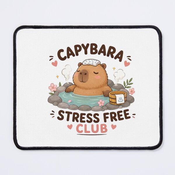 Item preview, Cute Capybara Hot Springs – Stress Free Club | Kawaii Relaxing Onsen Animal Cartoon designed and sold by Sanika arts .