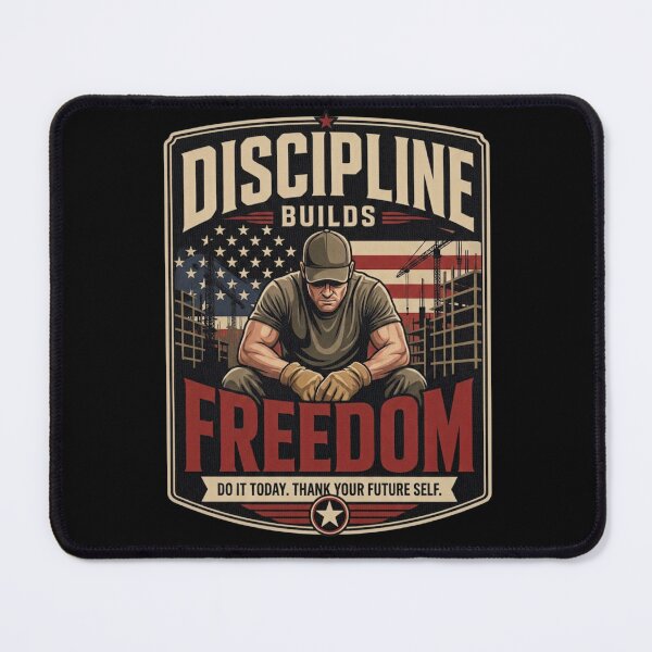 Item preview, Discipline Builds Freedom - Vintage Blue Collar Motivation T-Shirt designed and sold by DomKo10.