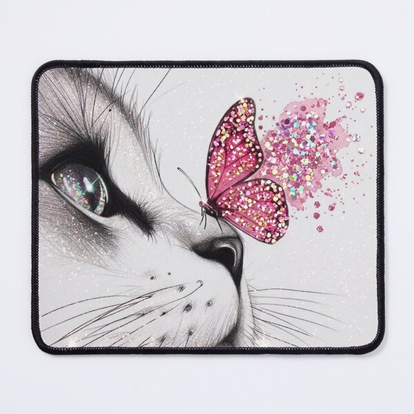 Item preview, Gilded Whiskers: A Sparkling Portrait of Cat and Butterfly designed and sold by Arts121.