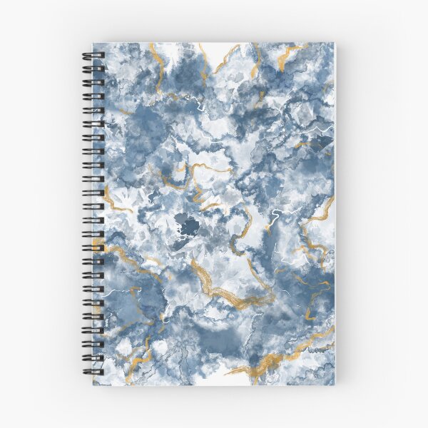 Item preview, Blue Watercolor Marble Pattern with Gold Accents designed and sold by The Blue Crane Co..