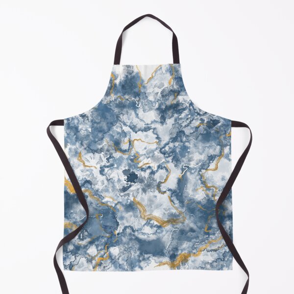 Item preview, Blue Watercolor Marble Pattern with Gold Accents designed and sold by The Blue Crane Co..