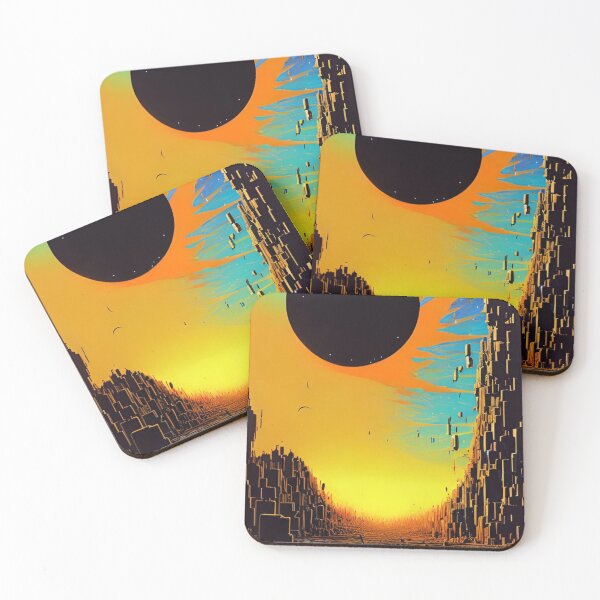 Item preview, Eclipse Over Neon Ruins – Retro Futuristic Cyberpunk Cityscape designed and sold by Benito Del Ray.
