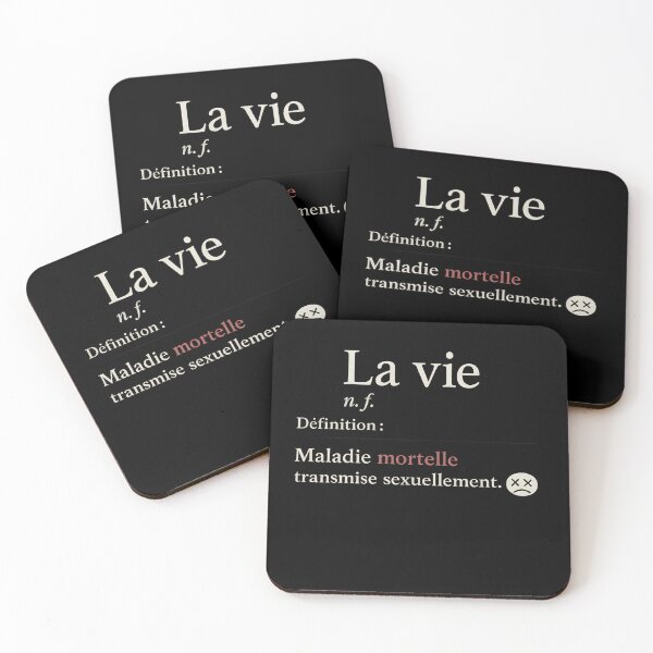 Item preview, Life – Humorous Definition | Dark Humor | Sarcastic French Quote designed and sold by JulyDulac.