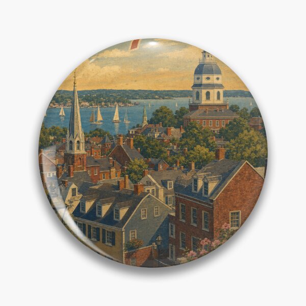Item preview, Annapolis USA Travel Souvenir - Retro Illustration designed and sold by VisualArtsOasis.