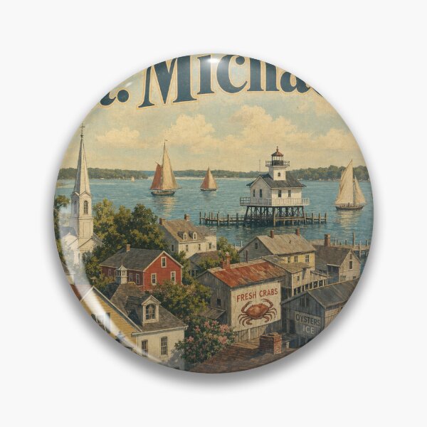 Item preview, St Michaels USA Travel Souvenir - Retro Illustration designed and sold by VisualArtsOasis.