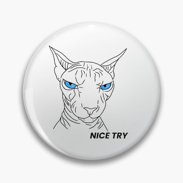 Item preview, A minimalist Sphynx cat with piercing blue eyes and a look that says it all.  designed and sold by KateQR.