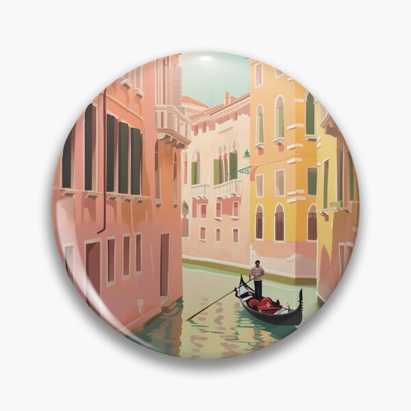 Item preview, Venice Italy Travel Poster - Colorful Canal and Gondola Art designed and sold by FaizArtShop.