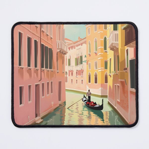 Item preview, Venice Italy Travel Poster - Colorful Canal and Gondola Art designed and sold by FaizArtShop.