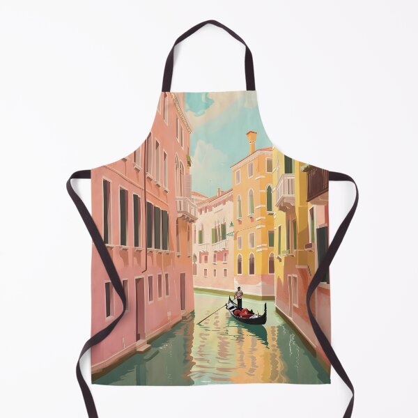 Item preview, Venice Italy Travel Poster - Colorful Canal and Gondola Art designed and sold by FaizArtShop.