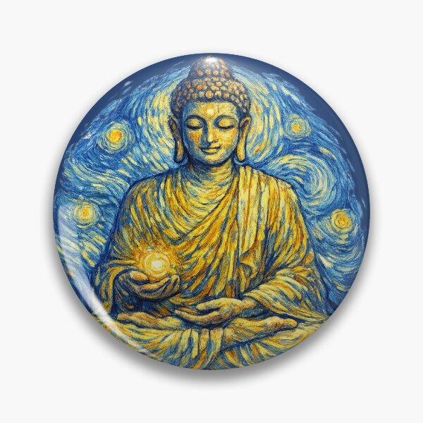 Item preview, Van Gogh Inspired Buddha Art | Spiritual Meditation Painting | Vibrant Zen Wall Art designed and sold by getpressedshirt.
