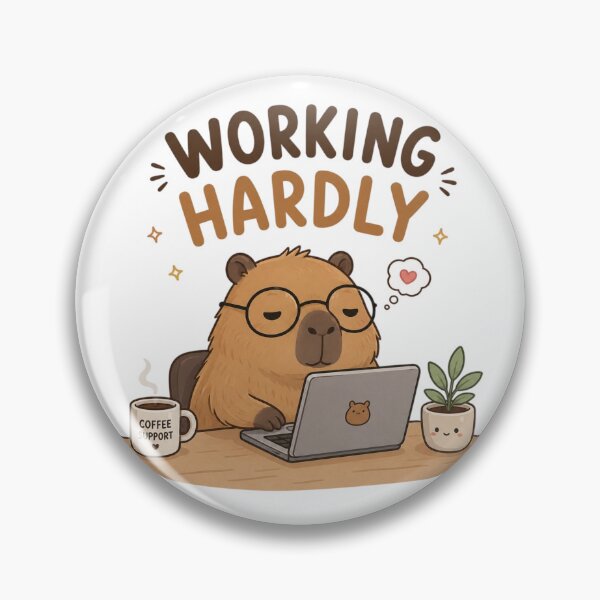 Item preview, Capybara Working Hardly Cute Laptop Meme | Funny Office Animal Cartoon designed and sold by Sanika arts .