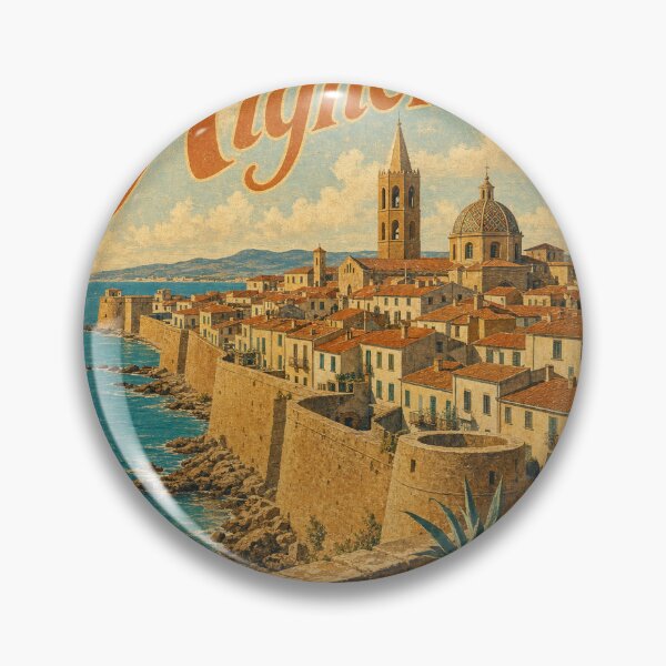 Item preview, Alghero Italy Travel Souvenir - Retro Illustration designed and sold by VisualArtsOasis.