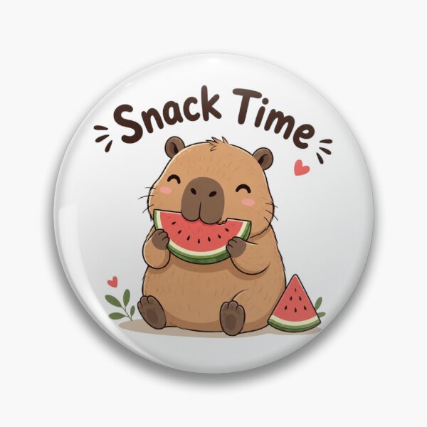 Item preview, Cute Capybara Eating Watermelon Snack Time Kawaii Animal Funny Summer Sticker designed and sold by Sanika arts .