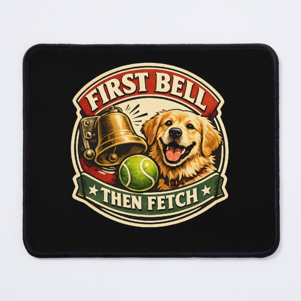 Item preview, First Bell Then Fetch Golden Retriever Back to School Dog Design designed and sold by Sahil Randhawa.