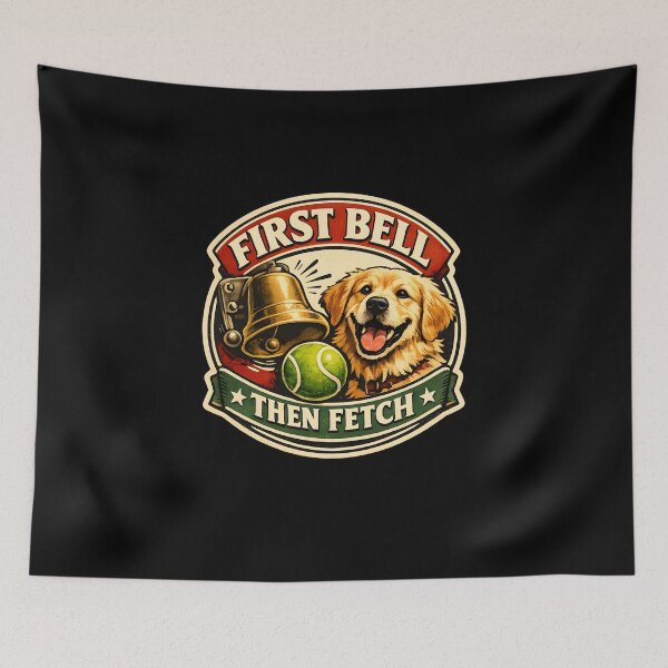 Item preview, First Bell Then Fetch Golden Retriever Back to School Dog Design designed and sold by Sahil Randhawa.