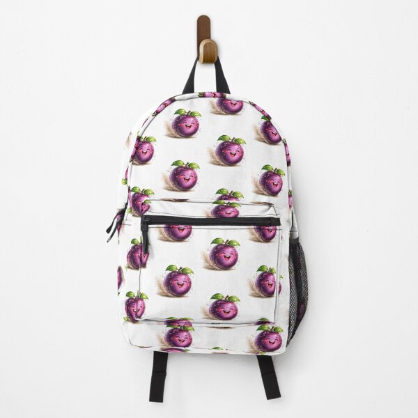 Item preview, Cute Smiling Plum with Dew Drops | Happy Purple Fruit Cartoon Character designed and sold by JMDG Studio.