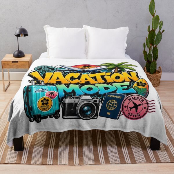Item preview, VACATION MODE Sticker | Tropical Summer Graffiti Art | Colorful Travel Aesthetic Vinyl Decal | Beach Lover Gift designed and sold by Stylestickers55.