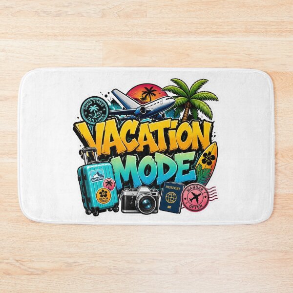 Artikelvorschau, URLAUBSMODUS-Aufkleber | Tropische Sommer-Graffiti-Kunst | Farbenfroher Vinyl-Aufkleber im Reise-Look | Geschenk für Strandliebhaber entworfen und verkauft von Stylestickers55.