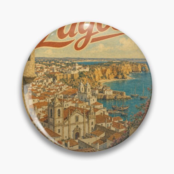 Item preview, Lagos Portugal Travel Souvenir - Retro Illustration designed and sold by VisualArtsOasis.