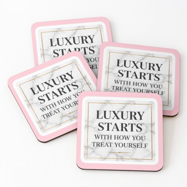 Item preview, Luxury Starts With How You Treat Yourself Gold Marble - Quote Sticker designed and sold by Scro-Ciob-Shop.