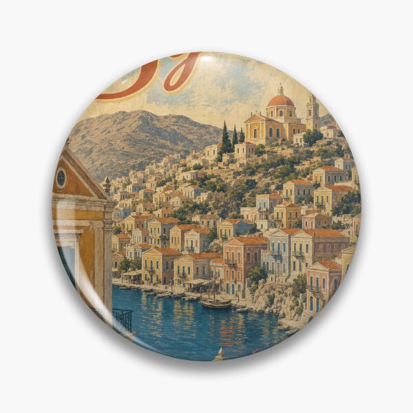 Item preview, Symi Greece Travel Souvenir - Retro Illustration designed and sold by VisualArtsOasis.