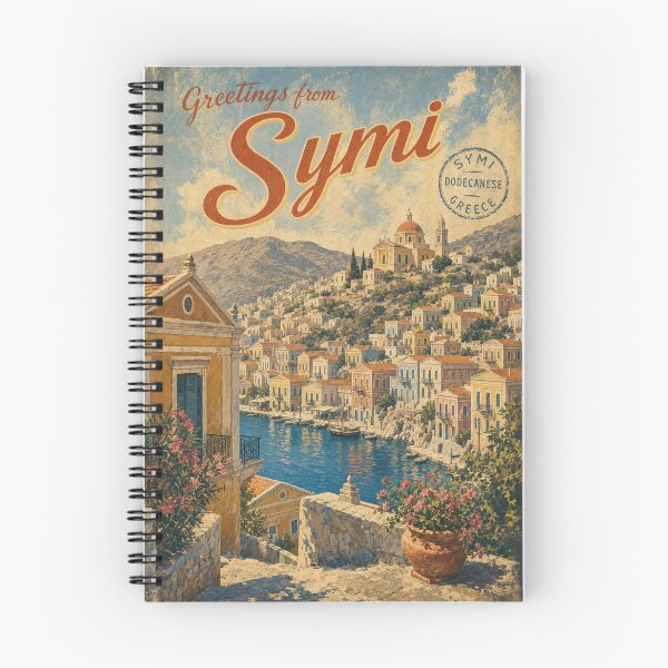 Item preview, Symi Greece Travel Souvenir - Retro Illustration designed and sold by VisualArtsOasis.