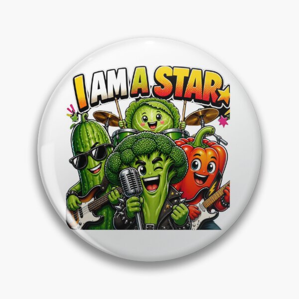 Item preview, I Am A Star - Cute Veggie Rock Band T-Shirt Design designed and sold by StakkaFu.