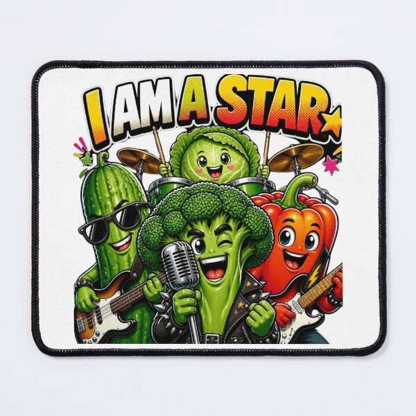 Item preview, I Am A Star - Cute Veggie Rock Band T-Shirt Design designed and sold by StakkaFu.