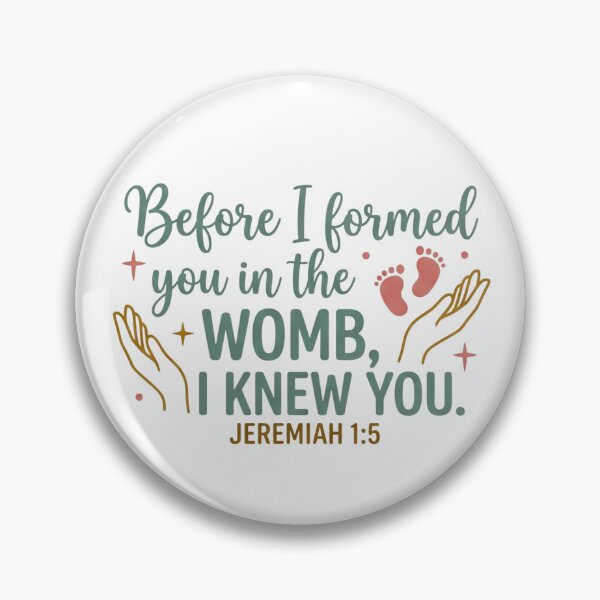 Item preview, Before I formed you in the womb, I knew you - Jeremiah 1:5 Baby Footprints Faith Graphic designed and sold by Faithloveshop.