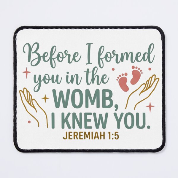 Item preview, Before I formed you in the womb, I knew you - Jeremiah 1:5 Baby Footprints Faith Graphic designed and sold by Faithloveshop.