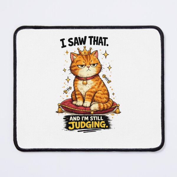 Item preview, Funny Judging Cat | Grumpy Cat Meme | I Saw That And I'm Still Judging | Cute Orange Cat Illustration designed and sold by Dreamy Ocean Art.
