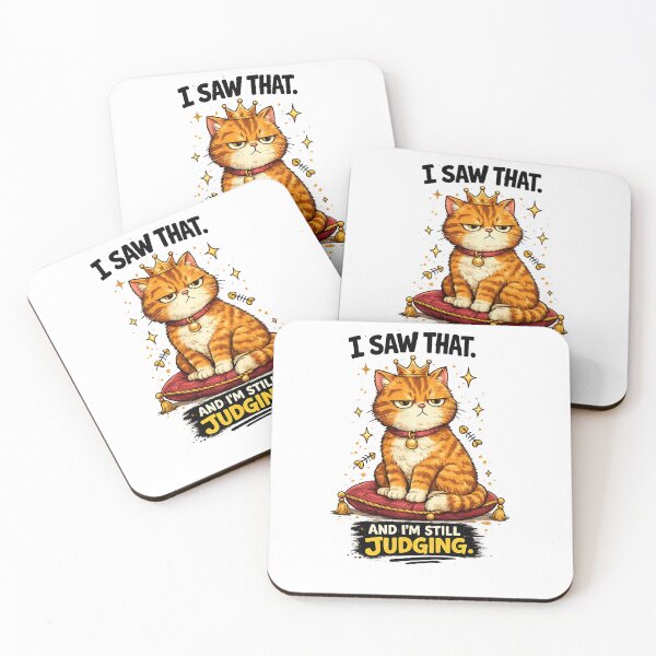 Item preview, Funny Judging Cat | Grumpy Cat Meme | I Saw That And I'm Still Judging | Cute Orange Cat Illustration designed and sold by Dreamy Ocean Art.