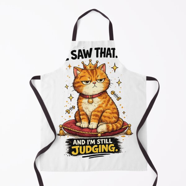 Item preview, Funny Judging Cat | Grumpy Cat Meme | I Saw That And I'm Still Judging | Cute Orange Cat Illustration designed and sold by Dreamy Ocean Art.