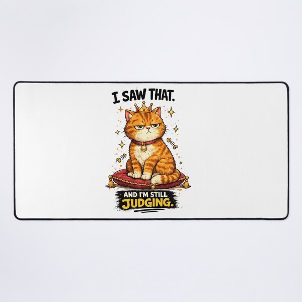 Item preview, Funny Judging Cat | Grumpy Cat Meme | I Saw That And I'm Still Judging | Cute Orange Cat Illustration designed and sold by Dreamy Ocean Art.