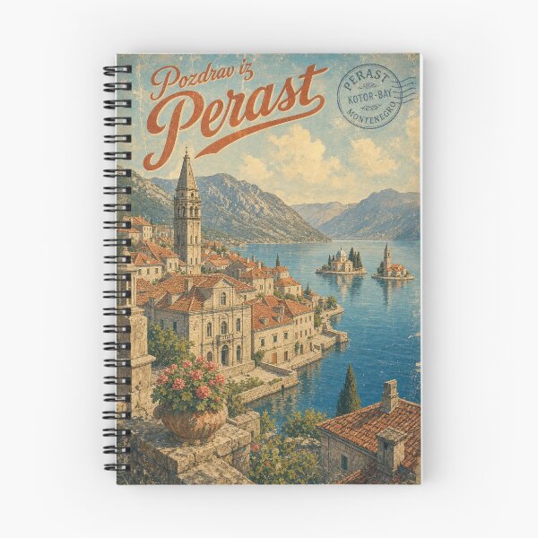 Item preview, Perast Montenegro Travel Souvenir - Retro Illustration designed and sold by VisualArtsOasis.
